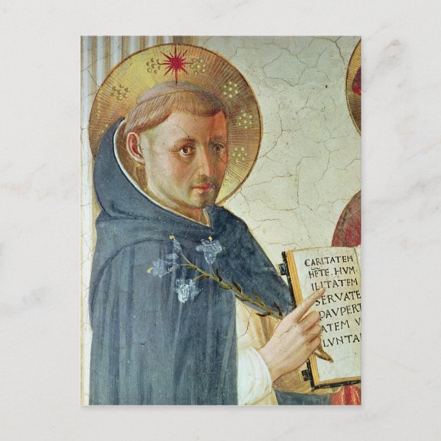 The Madonna delle Ombre, detail of St. Dominic Postcard (Front)