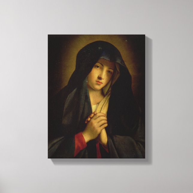The Madonna in Sorrow (oil on canvas) Canvas Print (Front)