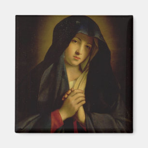 The Madonna in Sorrow (oil on canvas) Magnet