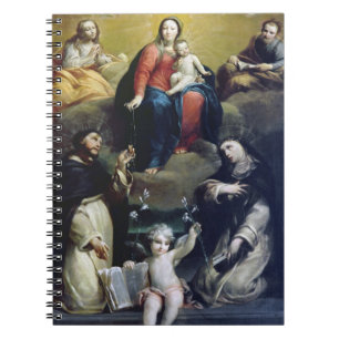 The Madonna of the Rosary with SS Dominic, Catheri Spiral Notebook