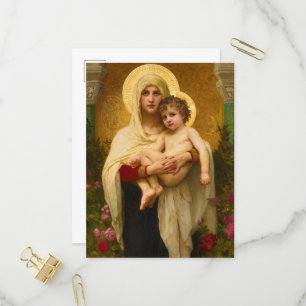The Madonna of the Roses by William Bouguereau Invitation Postcard