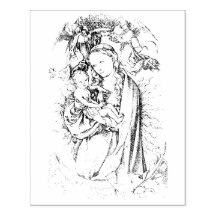 The Madonna on the Crescent   Rubber Stamp