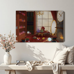 The Mage's Sanctuary - Enchanted Library Canvas Print
