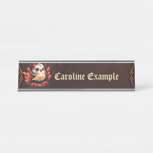 The Magic Bird: A Song of Colours. Desk Name Plate (Front)
