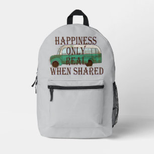The Magic Bus: Happiness Only Real When Shared - Printed Backpack