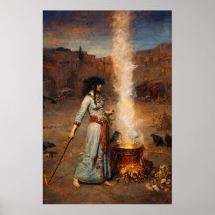 The Magic Circle by John William Waterhouse Poster