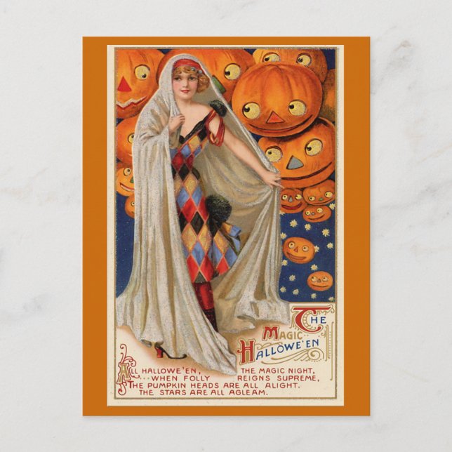"The Magic Halloween" Vintage Card (Front)