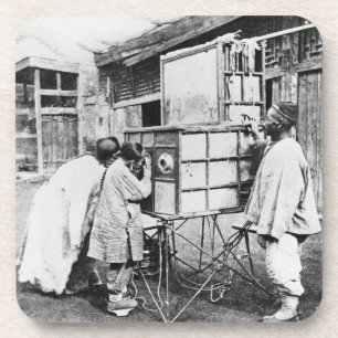 The magic lantern, c.1870 (b/w photo) coaster