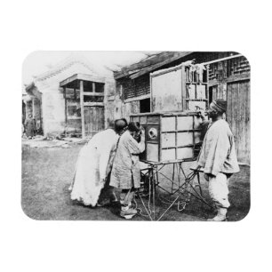 The magic lantern, c.1870 (b/w photo) magnet