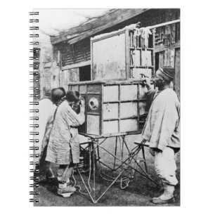 The magic lantern, c.1870 (b/w photo) spiral notebook
