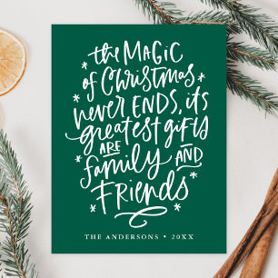 The Magic of Christmas Green Non-Photo Holiday Postcard