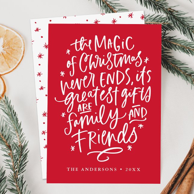 The Magic of Christmas Red Non-Photo Holiday Card (Creator Uploaded)