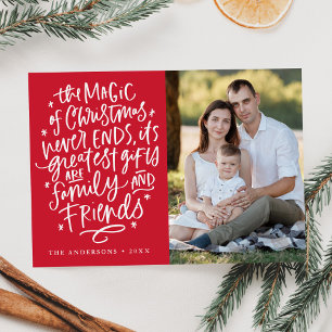The Magic of Christmas Red Photo Holiday Card