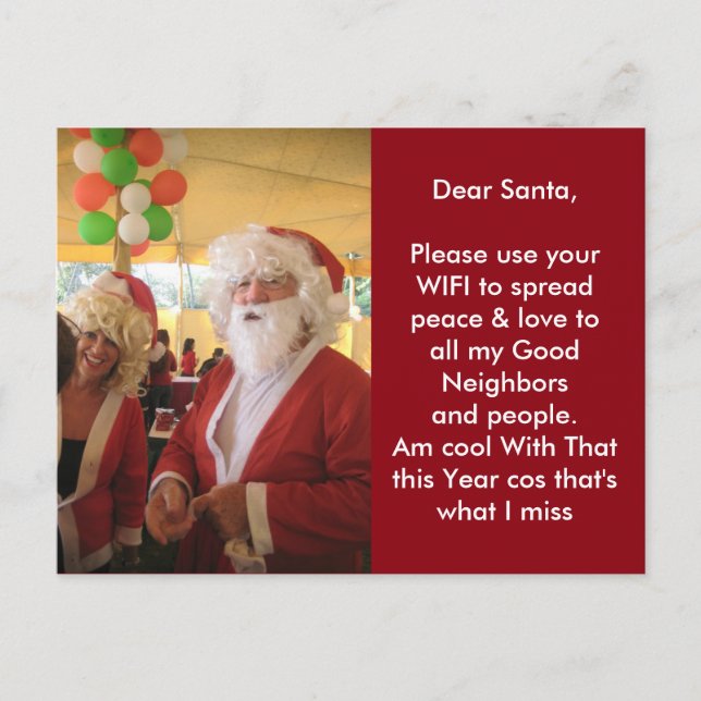 the Magic of Christmas with Santa's WIFI Christmas Holiday Postcard (Front)