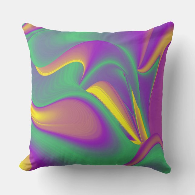 The Magic of Colours Abstract 3D Rainbowart Cushion (Front)