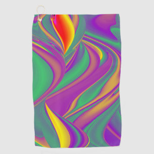 The Magic of Colours Abstract 3D Rainbowart Golf Towel