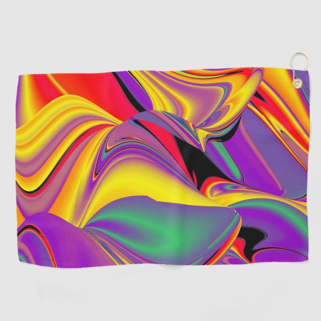 The Magic of Colours Abstract 3D Rainbowart Golf Towel (Horizontal)