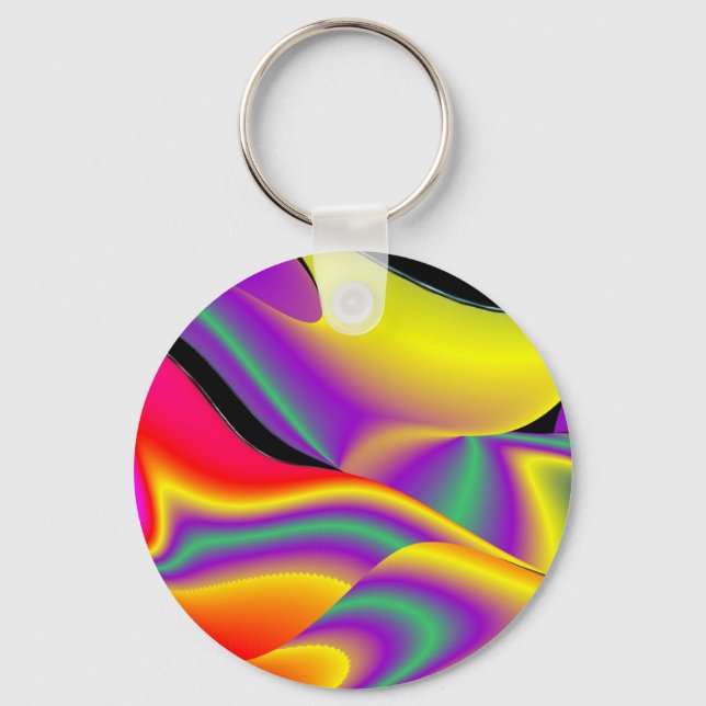 The Magic of Colours , Abstract 3D Rainbowart Key Ring (Front)