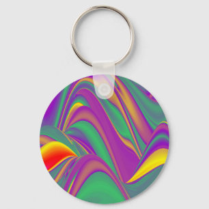 The Magic of Colours , Abstract 3D Rainbowart Key Ring