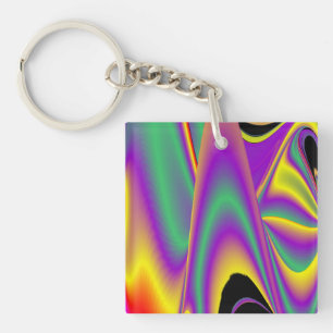 The Magic of Colours , Abstract 3D Rainbowart Key Ring