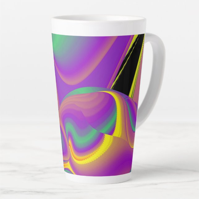 The Magic of Colours , Abstract 3D Rainbowart Latte Mug (Right Angle)