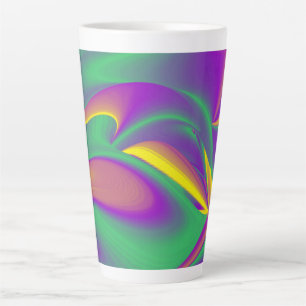 The Magic of Colours , Abstract 3D Rainbowart Latte Mug
