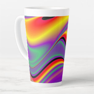 The Magic of Colours , Abstract 3D Rainbowart Latte Mug