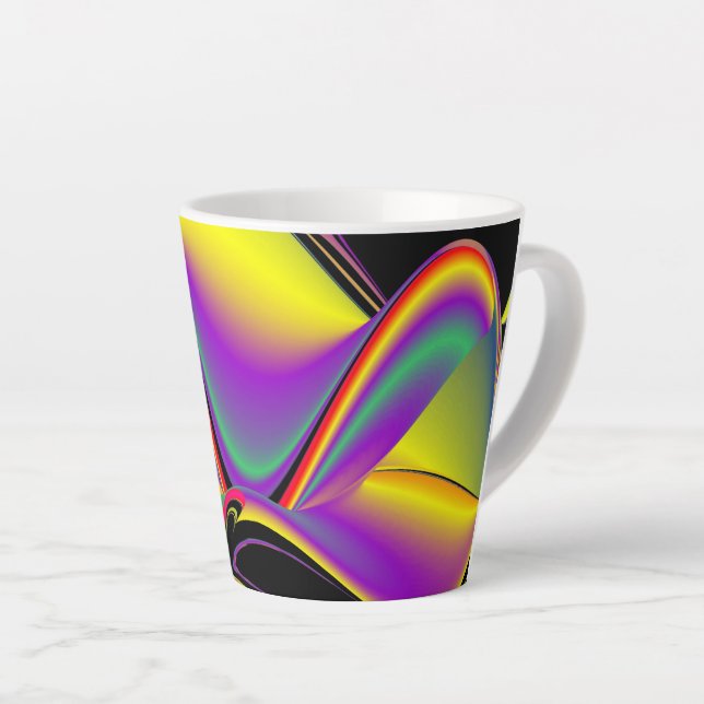 The Magic of Colours , Abstract 3D Rainbowart Latte Mug (Right Angle)
