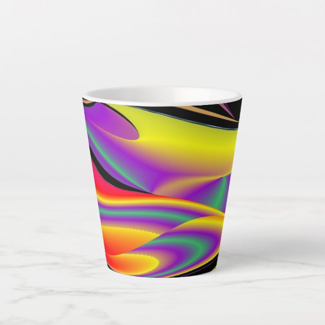 The Magic of Colours , Abstract 3D Rainbowart Latte Mug (Front)