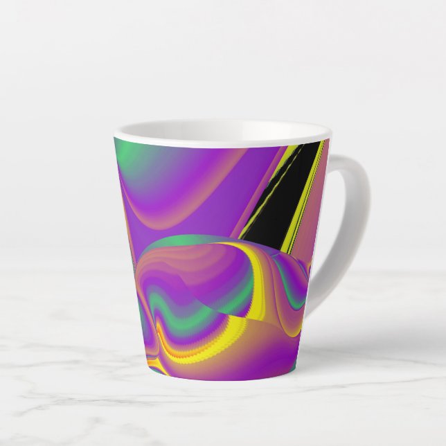 The Magic of Colours , Abstract 3D Rainbowart Latte Mug (Right Angle)