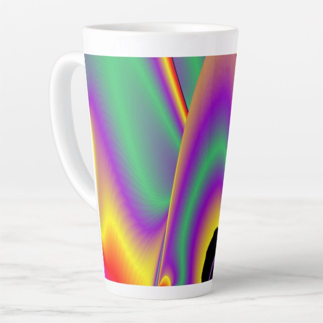 The Magic of Colours , Abstract 3D Rainbowart Latte Mug (Left Angle)