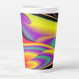 The Magic of Colours , Abstract 3D Rainbowart Latte Mug