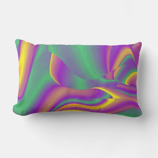 The Magic of Colours Abstract 3D Rainbowart Lumbar Cushion (Front)