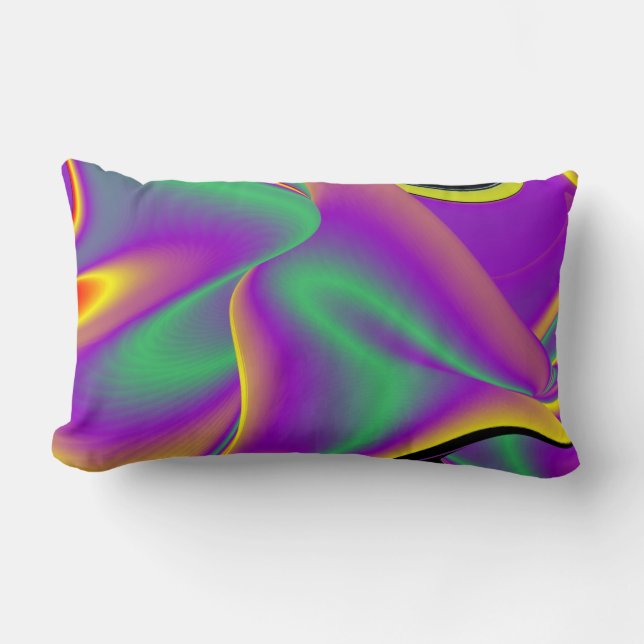 The Magic of Colours Abstract 3D Rainbowart Lumbar Cushion (Front)