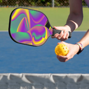 The Magic of Colours Abstract 3D Rainbowart Pickleball Paddle