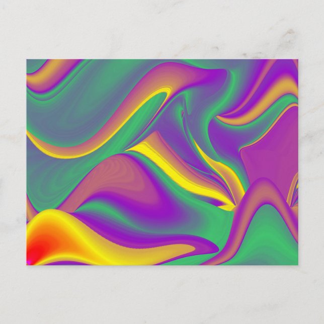 The Magic of Colours Abstract 3D Rainbowart Postcard (Front)