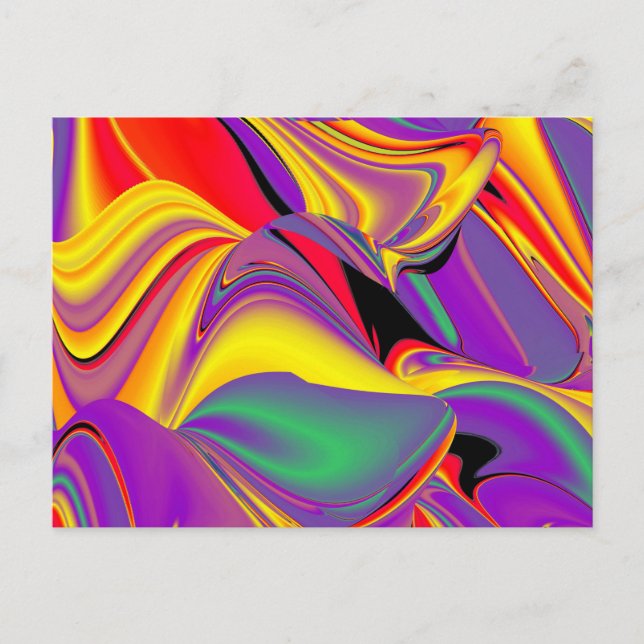 The Magic of Colours Abstract 3D Rainbowart Postcard (Front)