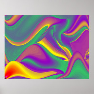 The Magic of Colours Abstract 3D Rainbowart Poster