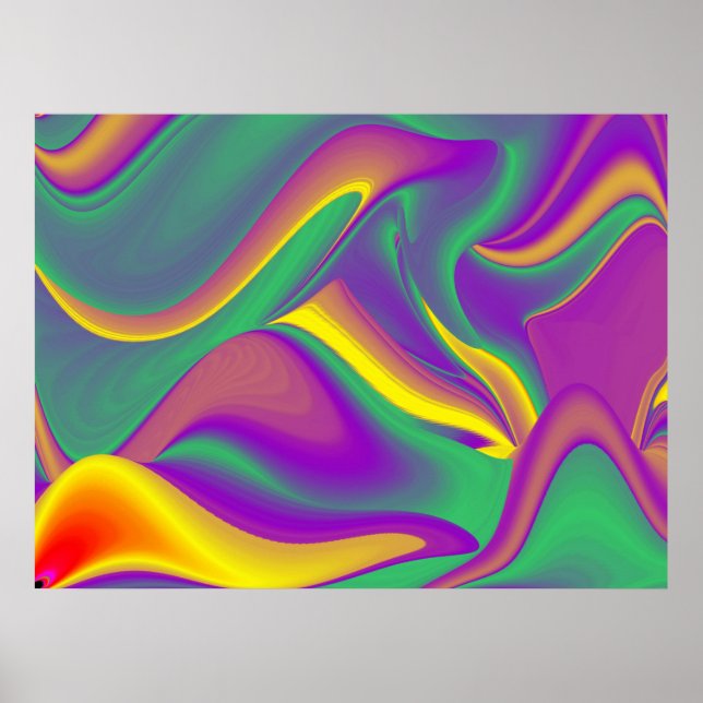 The Magic of Colours Abstract 3D Rainbowart Poster (Front)