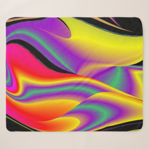 The Magic of Colours Abstract 3D Rainbowart Sherpa Blanket