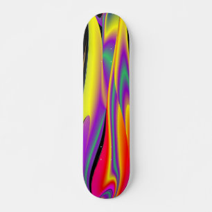 The Magic of Colours , Abstract 3D Rainbowart Skateboard