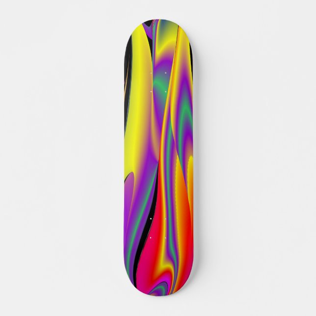 The Magic of Colours , Abstract 3D Rainbowart Skateboard (Front)