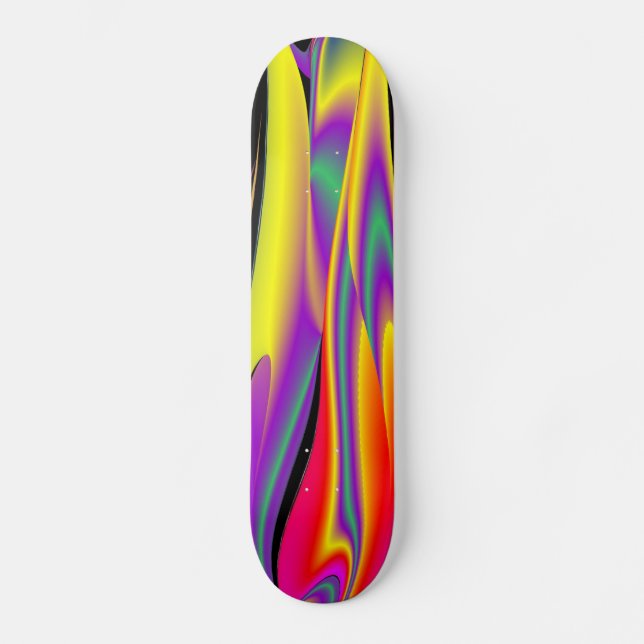 The Magic of Colours , Abstract 3D Rainbowart Skateboard (Front)