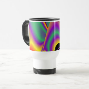 The Magic of Colours , Abstract 3D Rainbowart Travel Mug
