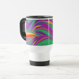 The Magic of Colours , Abstract 3D Rainbowart Travel Mug