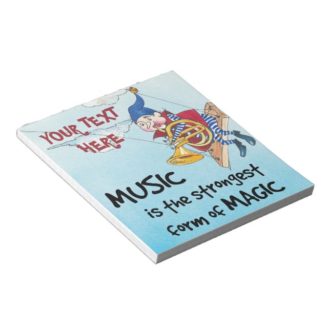 The magic of music custom notepad (Angled)