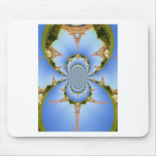 The Magic of Paris: Geometric Eiffel Tower Design Mouse Pad