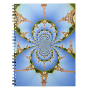 The Magic of Paris: Geometric Eiffel Tower Design Spiral Notebook