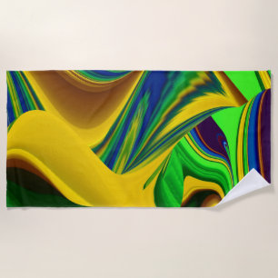The Magic of Summer , Abstract 3D Art Beach Towel
