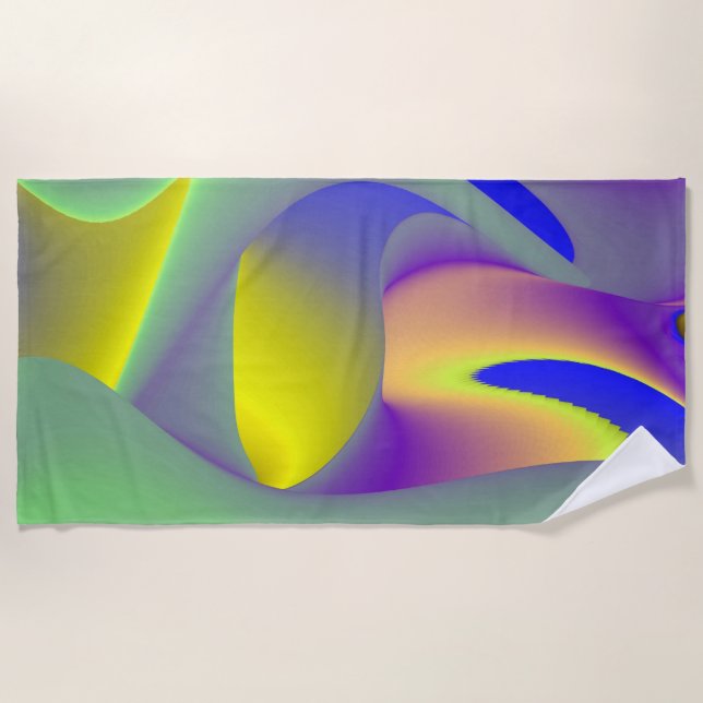 The Magic of Summer , Abstract 3D Art Beach Towel (Front)